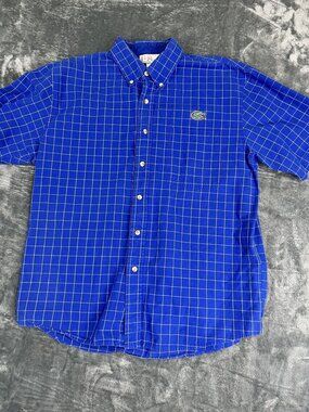BAW Athletic Wear Mens Blue Grid Florida Gators Button-Up Shirt L